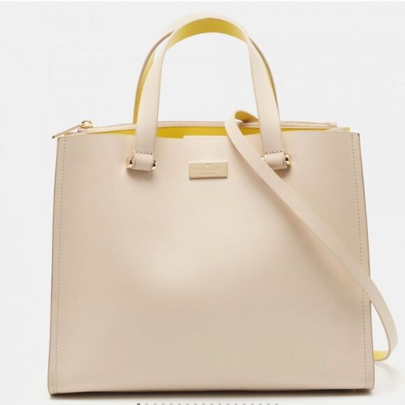 Kate Spade‎ Light Beige/Yellow Leather Arbour Hill Kyra Tote